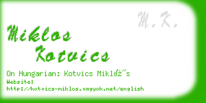 miklos kotvics business card